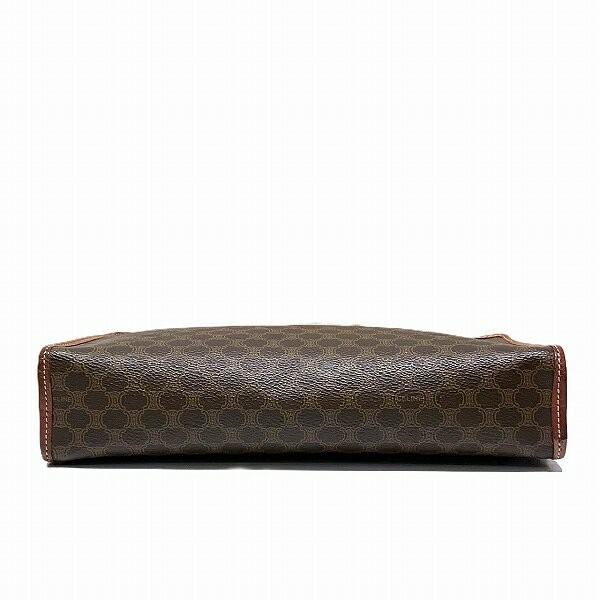 CELINE Clutch Bag Second Bag Macadam PVC Leather Brown Authentic