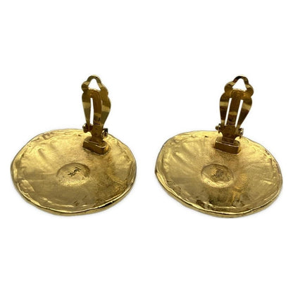 Saint Laurent Earrings Flower YSL Cassandra Gold Authentic