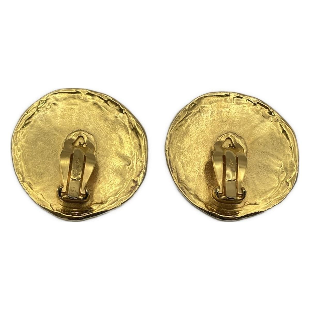 Saint Laurent Earrings Flower YSL Cassandra Gold Authentic