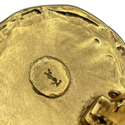 Saint Laurent Earrings Flower YSL Cassandra Gold Authentic