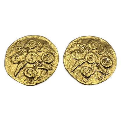 Saint Laurent Earrings Flower YSL Cassandra Gold Authentic