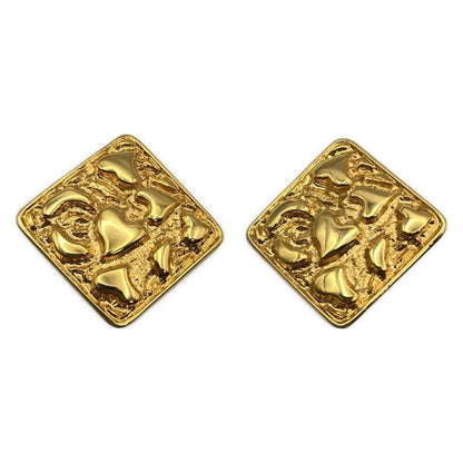 Saint Laurent Earrings Heart YSL Cassandra Gold Authentic