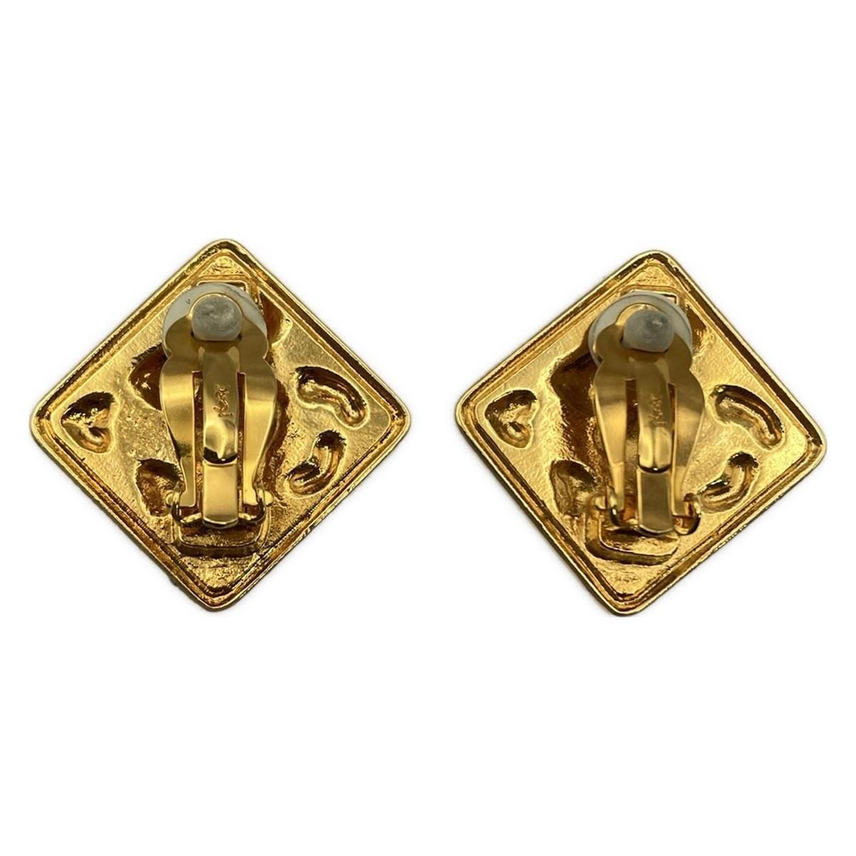 Saint Laurent Earrings Heart YSL Cassandra Gold Authentic