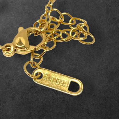 Saint Laurent Necklace Pendant Heart Rhinestone YSL Cassandra Gold Authentic