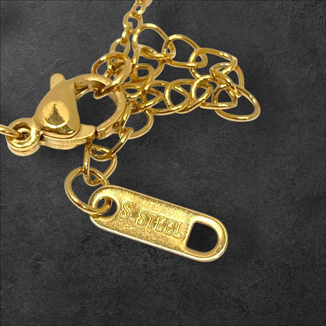 Saint Laurent Necklace Pendant Heart Rhinestone YSL Cassandra Gold Authentic