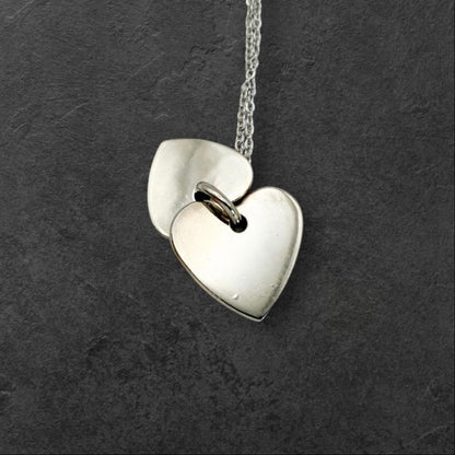 Saint Laurent Necklace Pendant Heart Rhinestone YSL Cassandra Silver Authentic