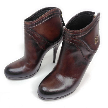GUCCI Short Boots Shoes EU 36.5 US 6.5 Leather Brown Authentic