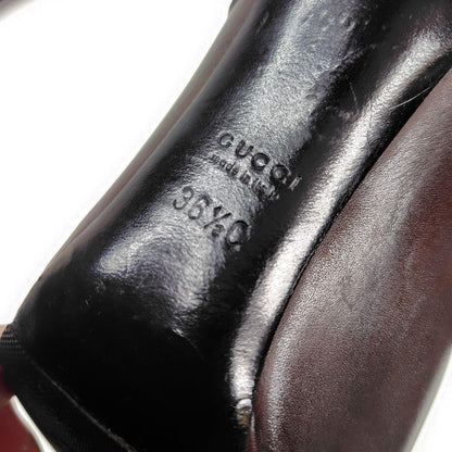 GUCCI Short Boots Shoes EU 36.5 US 6.5 Leather Brown Authentic