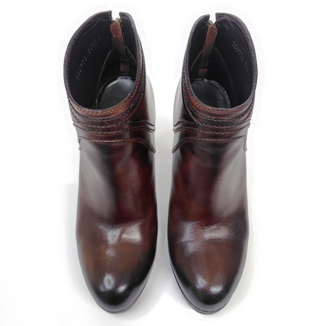 GUCCI Short Boots Shoes EU 36.5 US 6.5 Leather Brown Authentic