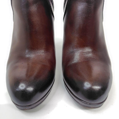 GUCCI Short Boots Shoes EU 36.5 US 6.5 Leather Brown Authentic