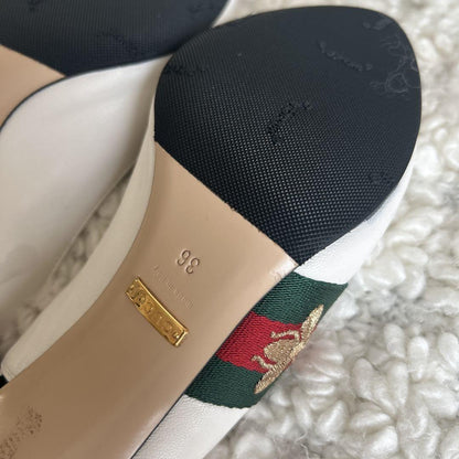 GUCCI Shoes Pumps Heel Bee EU 36 US 6 White Authentic