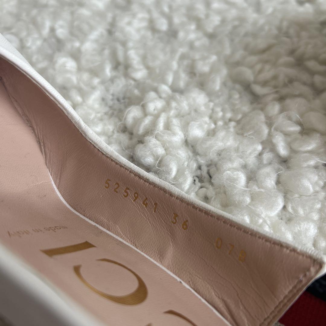 GUCCI Shoes Pumps Heel Bee EU 36 US 6 White Authentic