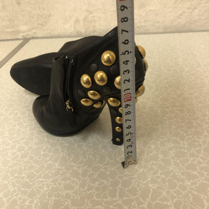 GUCCI Short Boots Bootie Shoes EU 36.5 US 6.5 Leather Black Authentic