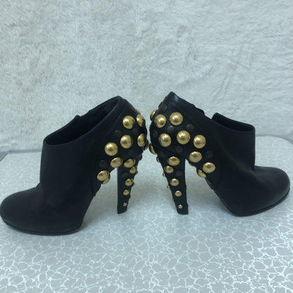 GUCCI Short Boots Bootie Shoes EU 36.5 US 6.5 Leather Black Authentic
