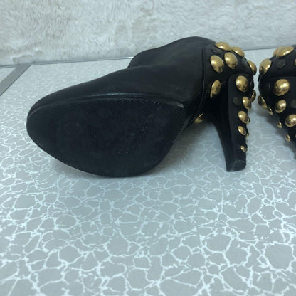 GUCCI Short Boots Bootie Shoes EU 36.5 US 6.5 Leather Black Authentic