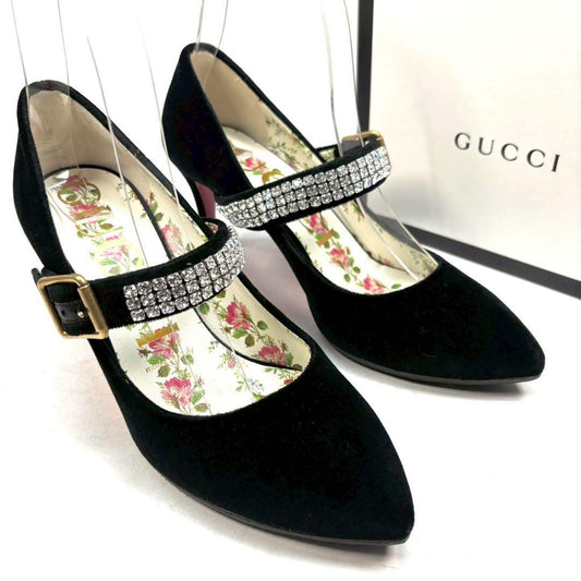 GUCCI Shoes Pumps Heel EU 36 US 6 Black Authentic