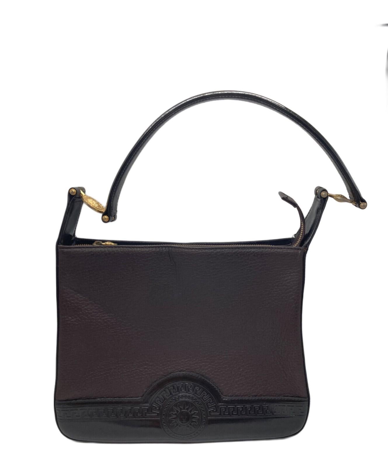 VERSACE Hand Bag Tote Purse Sunburst Authentic