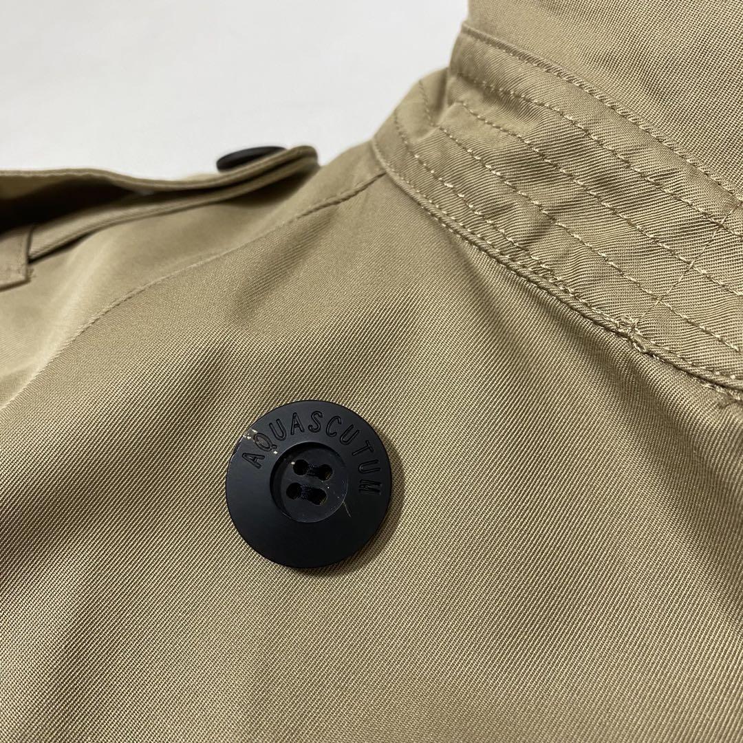 Aquascutum Trench Coat Club Check Asian fit M US size S Beige Authentic