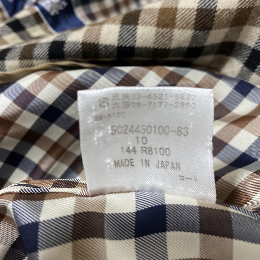 Aquascutum Trench Coat Club Check Asian fit M US size S Beige Authentic