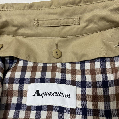 Aquascutum Trench Coat Club Check Asian fit M US size S Beige Authentic
