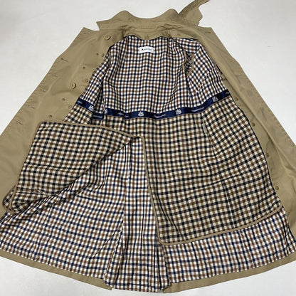 Aquascutum Trench Coat Club Check Asian fit M US size S Beige Authentic