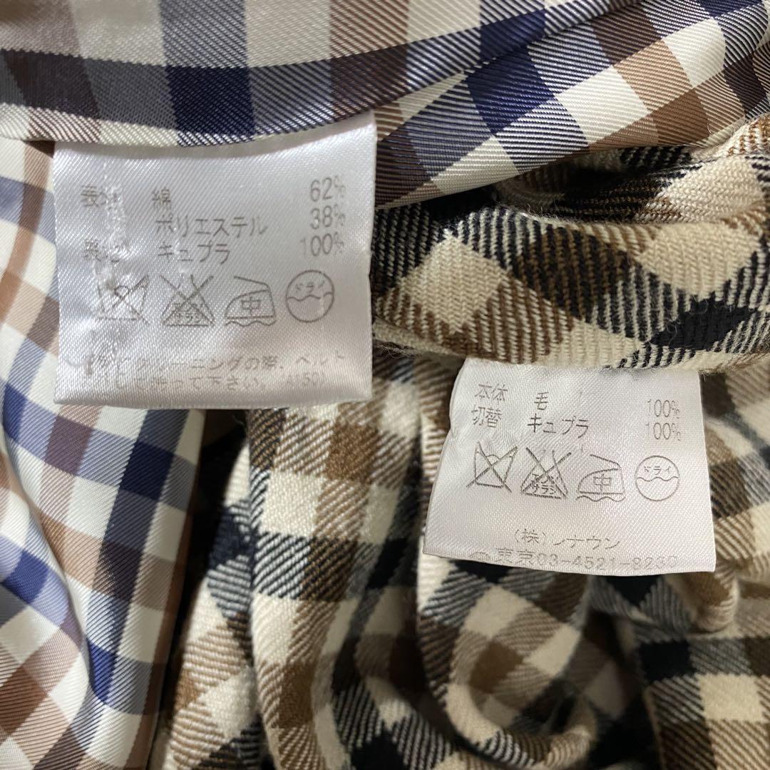 Aquascutum Trench Coat Club Check Asian fit M US size S Beige Authentic