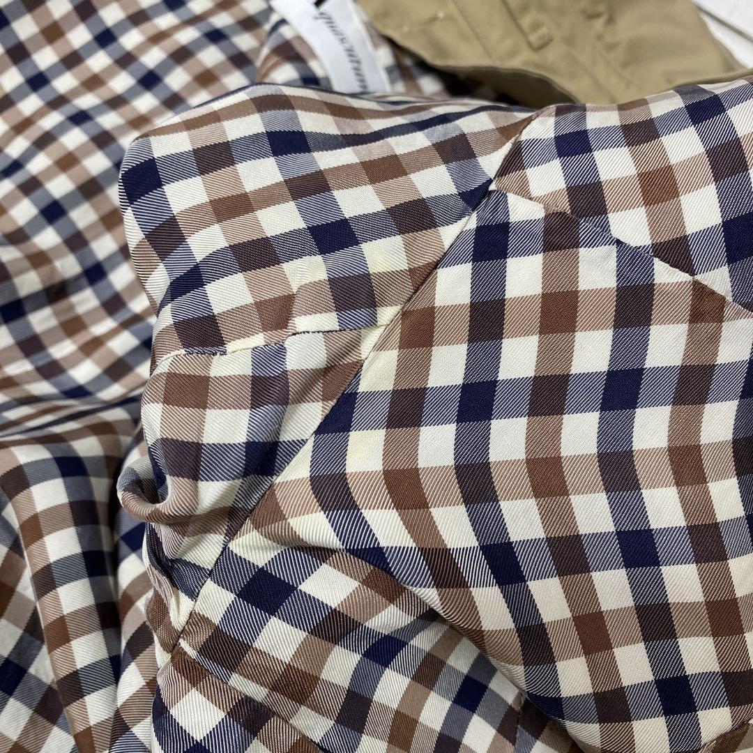 Aquascutum Trench Coat Club Check Asian fit M US size S Beige Authentic