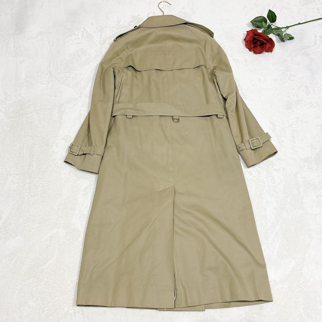 Aquascutum Trench Coat Club Check Asian fit S US size XS Khaki Authentic