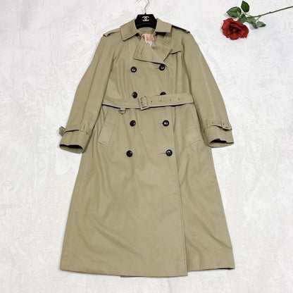Aquascutum Trench Coat Club Check Asian fit S US size XS Khaki Authentic