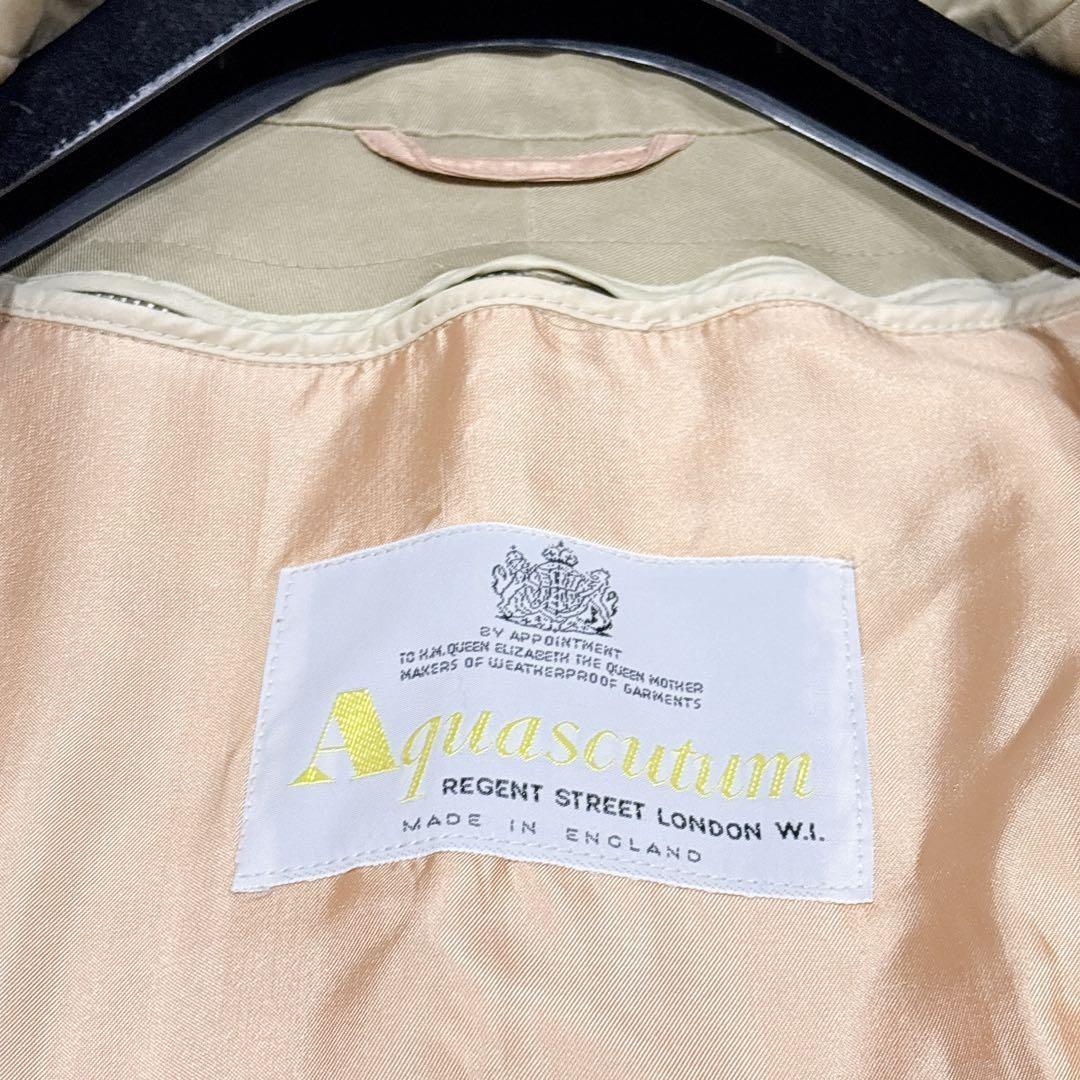 Aquascutum Trench Coat Club Check Asian fit S US size XS Khaki Authentic