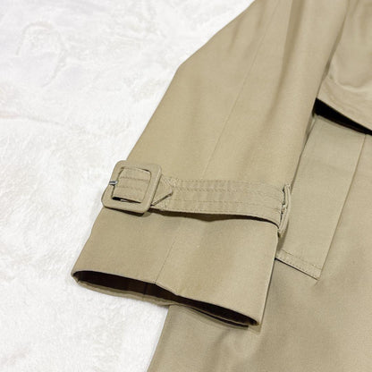 Aquascutum Trench Coat Club Check Asian fit S US size XS Khaki Authentic