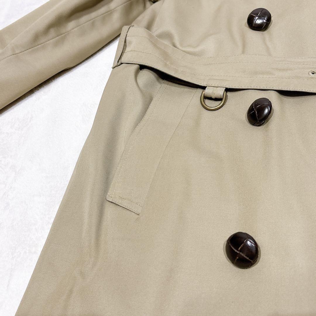 Aquascutum Trench Coat Club Check Asian fit S US size XS Khaki Authentic