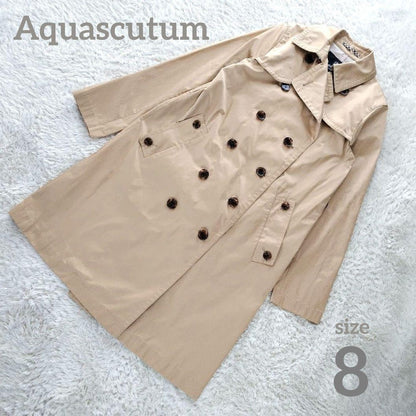 Aquascutum LONDON Trench Coat Club Check Asian fit M US size S Beige Authentic