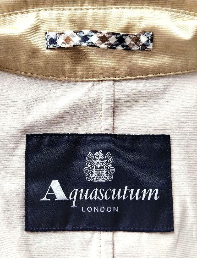 Aquascutum LONDON Trench Coat Club Check Asian fit M US size S Beige Authentic