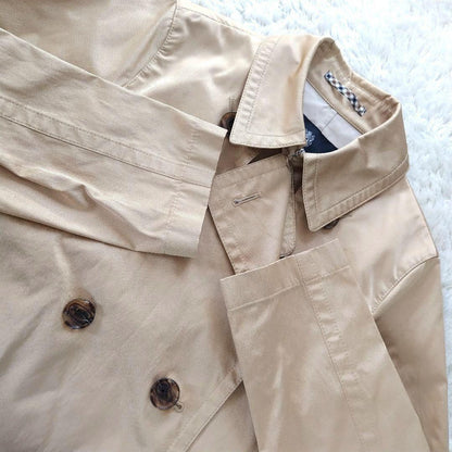 Aquascutum LONDON Trench Coat Club Check Asian fit M US size S Beige Authentic