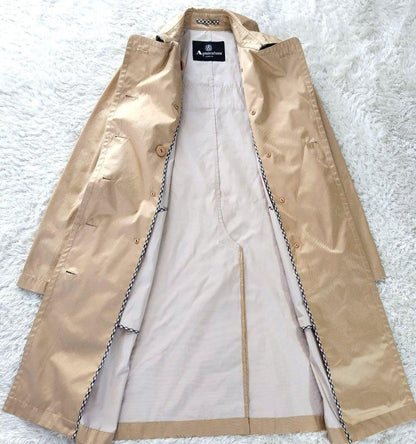 Aquascutum LONDON Trench Coat Club Check Asian fit M US size S Beige Authentic