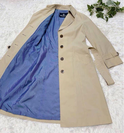Aquascutum Trench Coat Asian fit M US size S Beige Authentic