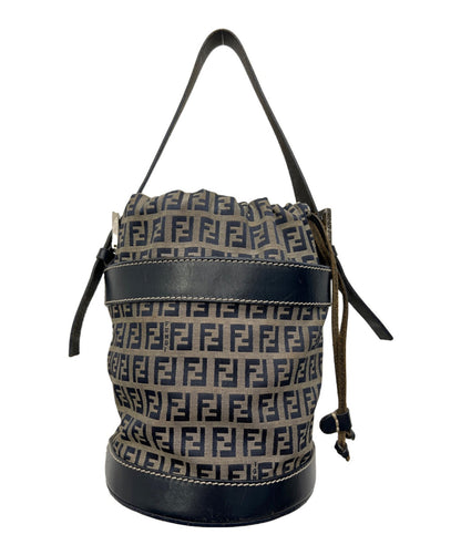 FENDI Hand Bag Tote Purse FF Zucchino Beige Authentic