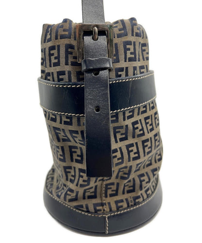 FENDI Hand Bag Tote Purse FF Zucchino Beige Authentic