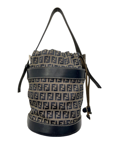 FENDI Hand Bag Tote Purse FF Zucchino Beige Authentic