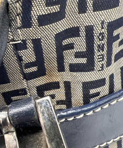 FENDI Hand Bag Tote Purse FF Zucchino Beige Authentic