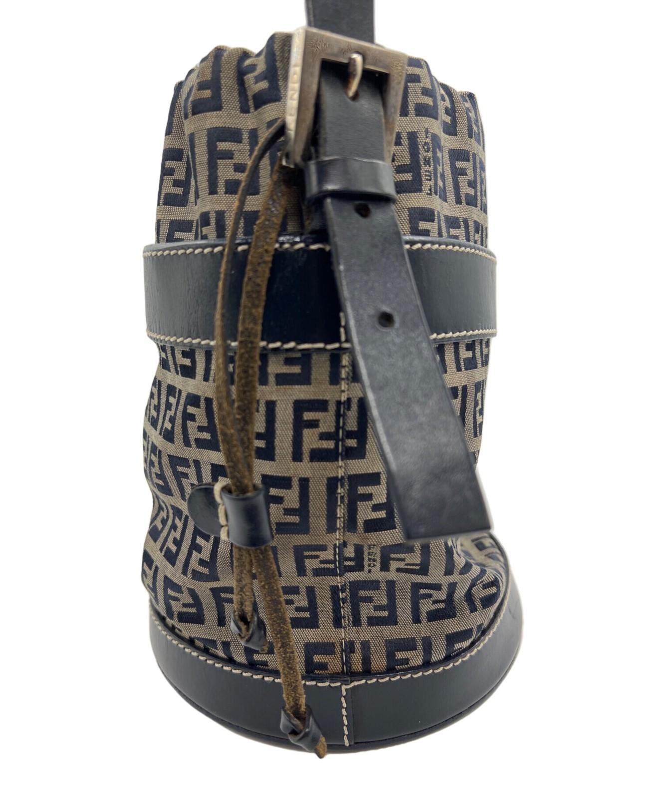 FENDI Hand Bag Tote Purse FF Zucchino Beige Authentic