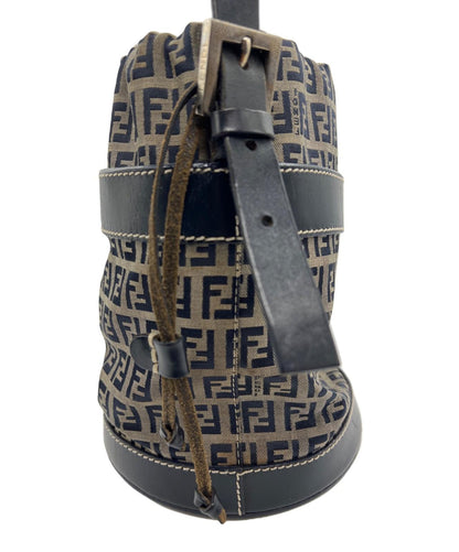 FENDI Hand Bag Tote Purse FF Zucchino Beige Authentic