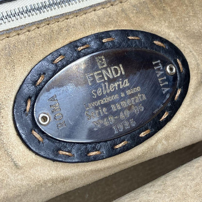 FENDI Hand Bag Tote Purse Selleria Leather Black Authentic