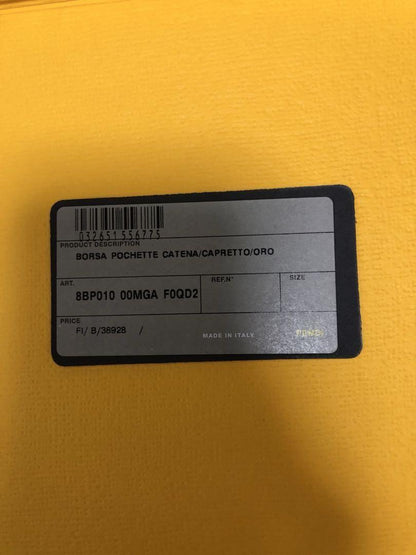 FENDI Clutch Party Bag Second Bag Gold Authentic