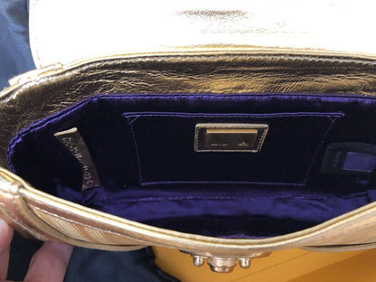 FENDI Clutch Party Bag Second Bag Gold Authentic
