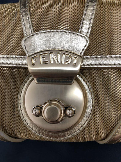 FENDI Clutch Party Bag Second Bag Gold Authentic