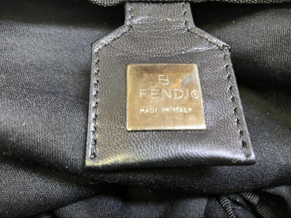 FENDI Hand Bag Tote Purse FF Black Authentic