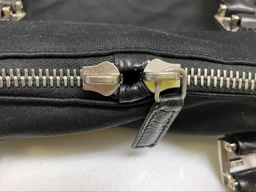 FENDI Hand Bag Tote Purse FF Black Authentic