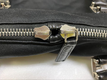 FENDI Hand Bag Tote Purse FF Black Authentic